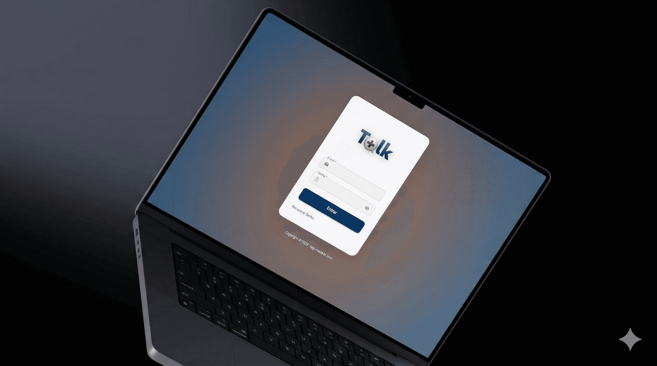 Tela de login do painel da Mais Talk